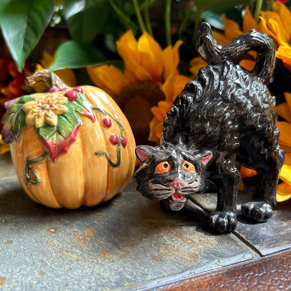 Fitz and Floyd “Halloween Harvest” Collection Salt and Pepper Shakers (68/530) - Picture 2 of 13